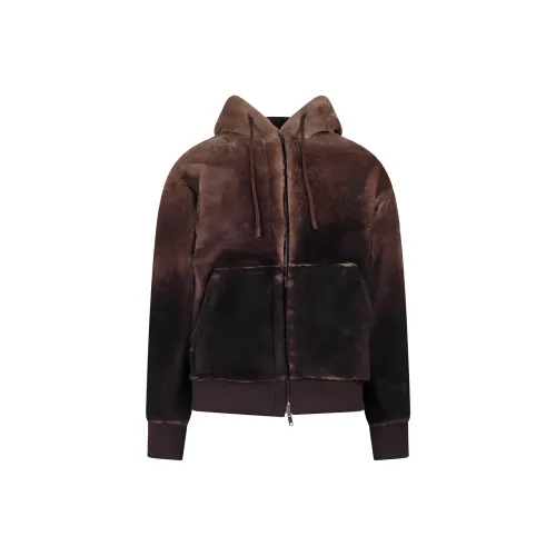 SALVATORE SANTORO Темно-коричневый Мужская кожаная куртка
