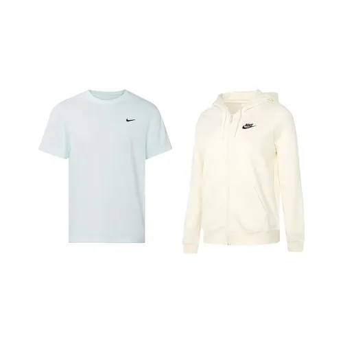 Nike Светло-зеленая футболка + бежевая куртка мужские куртки