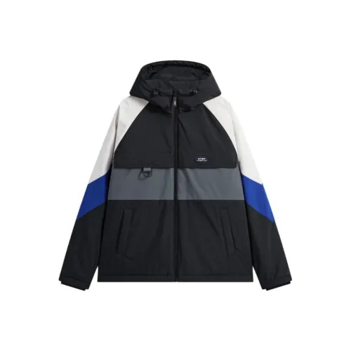 XTEP Vitality Series Пуховая куртка Мужская Глубокий черный Misty серый Passion синий