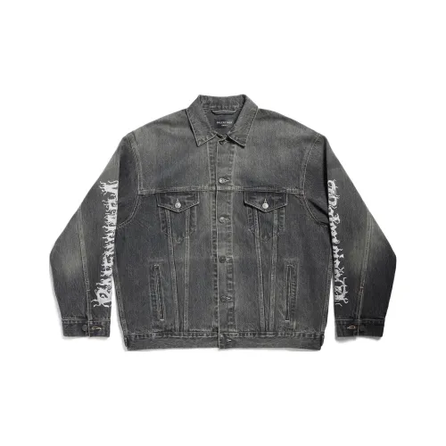 Balenciaga SS24 Куртки Пальто Свободный крой Унисекс Мытый серый