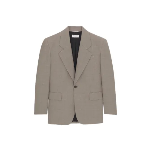 SAINT LAURENT OVERSIZED Куртка из шерсти Куртки и пальто Мужской Серый