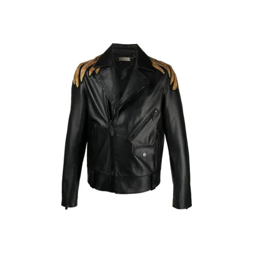 PHILIPP PLEIN Черные Мужские Кожаные Куртки