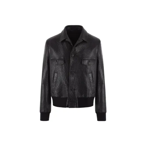 PRADA FW23 Кожа Куртка Мужская Черная