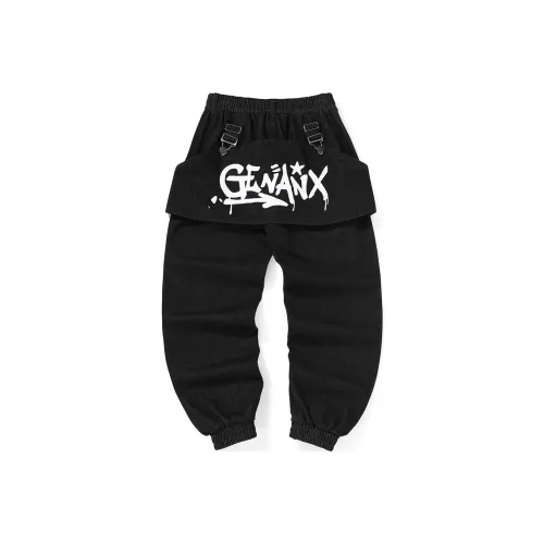 GENANX Штаны с манжетами Джинсы Унисекс Черный