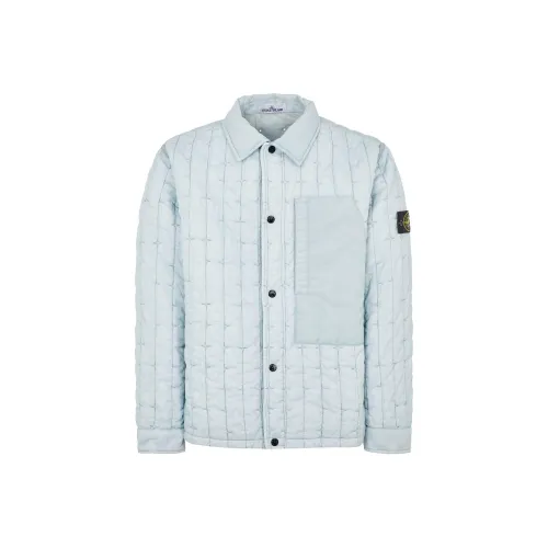 STONE ISLAND SS24 Куртки Пальто Мужской Ice Синий