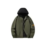 Армейский зеленый (с капюшоном, пуховая подкладка)