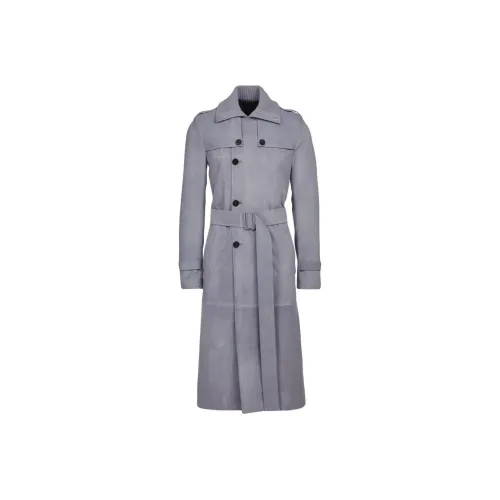 Ferragamo Мужские кожаные куртки среднего серого цвета