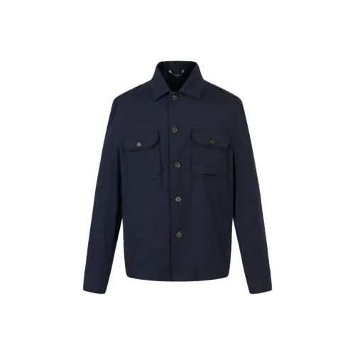 Corneliani FW24 Куртки и Пальто Мужской Темно-синий Синий