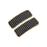 Чёрный, стразы, квадрат, узор "гусиная лапка", боковая сторона, заколка для волос, 1 пара