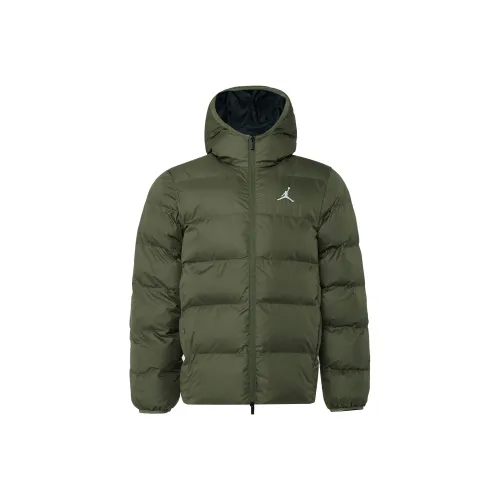 Джордан Brooklyn Пуховик Мужской Средний Оливковый Зеленый Черный