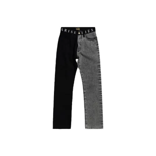 Овен Черно-серый Цвет Унисекс Джинсы