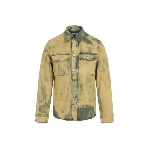 DRIES VAN NOTEN Lime Gray Мужские Куртки