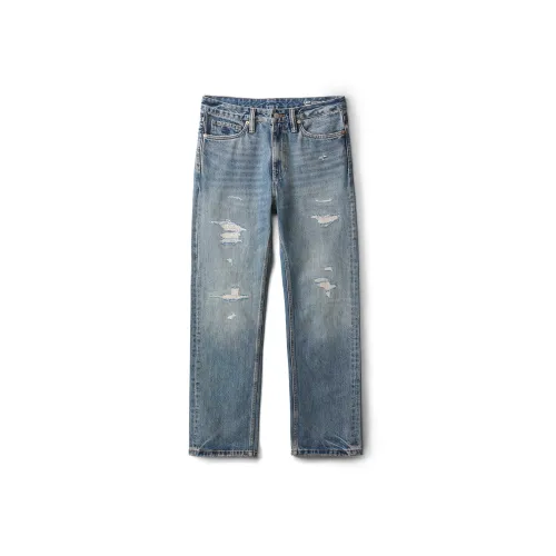 SIMWOOD Washed Nostalgic Light Blue Men's Jeans SIMWOOD Вымытые Ностальгические Светло-Синие Мужские Джинсы
