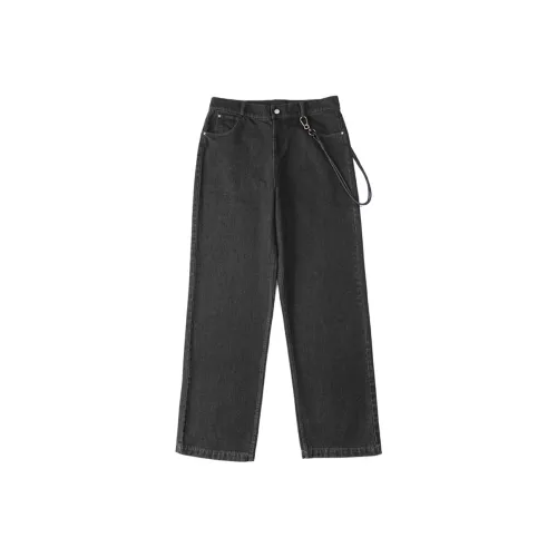 DECESOLO Яшмовый черный Унисекс Джинсы