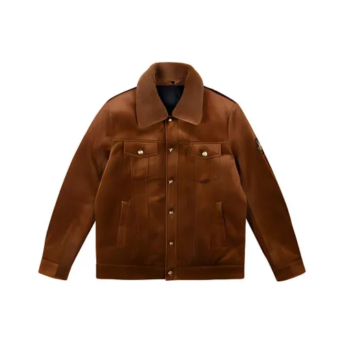 Raidy Boer Пуховик Мужской Желтый и Кофейный