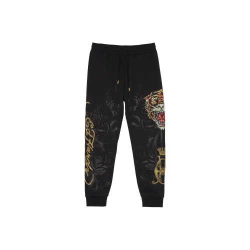 Ed Hardy FW22 Штаны с манжетами Повседневные брюки Мужские Черные