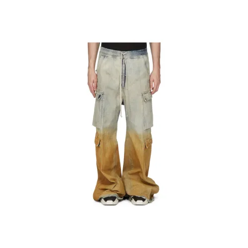 Rick Owens DRKSHDW SS24 Карго Брюки Мужские Синие Оранжевые