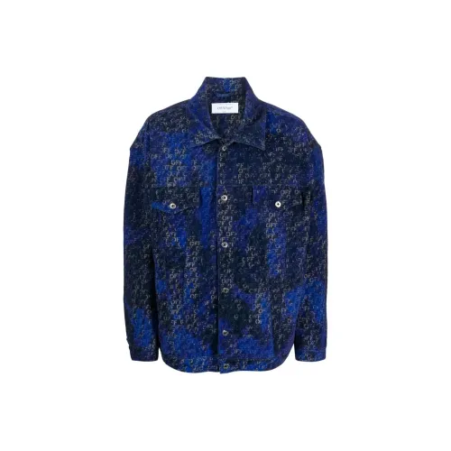 Off Белый Куртки Пальто Стандартный крой Мужской Синий