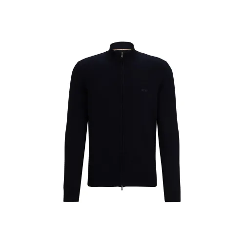 Hugo Boss Хлопок Кардиган С вышитым логотипом В обычном крое Куртки и пальто Мужской Черный