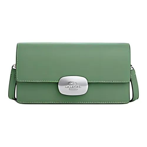 COACH Eliza Утонченный Телячья кожа Сумка через плечо Маленькая Women's Silver Светло-зеленый