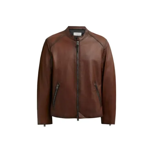 COACH Кожа Куртка Мужская Коричневая