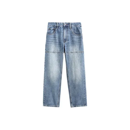 JFU Medium Blue Men's Jeans JFU Средне-синие мужские джинсы