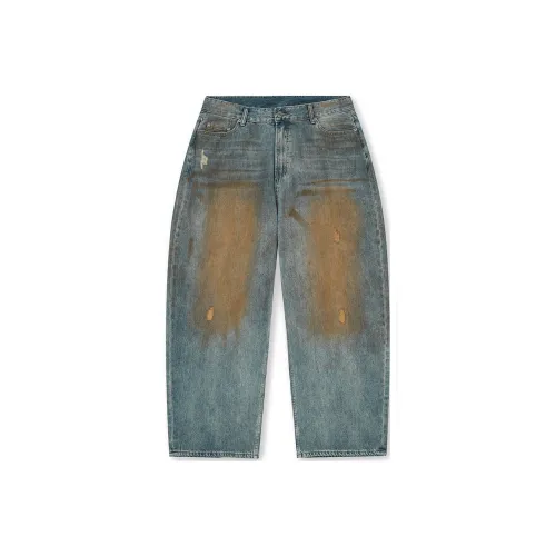 BONELESS Cut Jeans Unisex Yellow Mud Blue