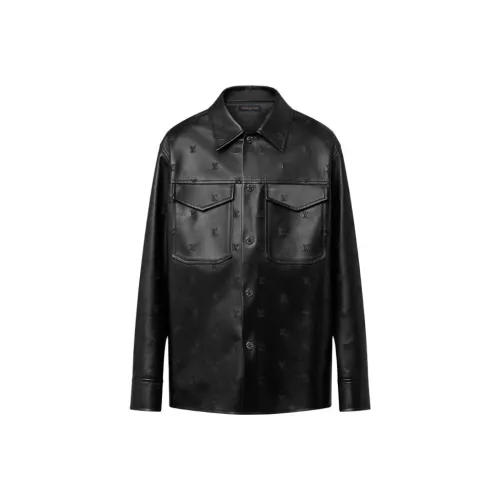 LOUIS VUITTON SS24 Кожаная куртка мужская черная