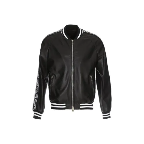 BALMAIN Черные Мужские Кожаные Куртки