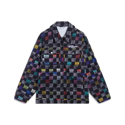 LINING Куртки Пальто Мужской Черная Клетка Цветной Принт