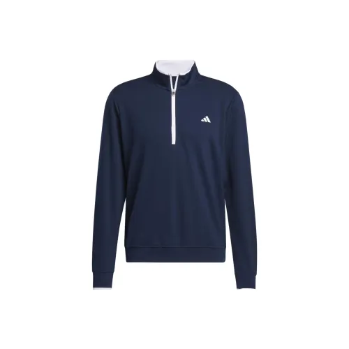 Adidas Легкий Полузастежка Топ Куртки и Пальто Мужской Темно-синий