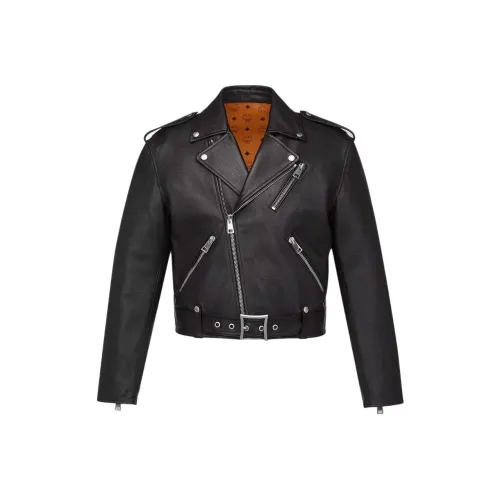 MCM Укороченный Rider Куртка из овечьей кожи и пальто Мужской Черный