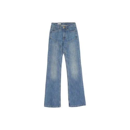 Fax Copy Express Расклешенные штаны Джинсы Унисекс Синий