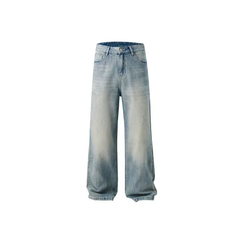 JINGLANG Джинсы Мужские Светло-Синие