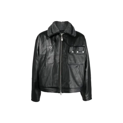 DIESEL Черные Мужские Кожаные Куртки