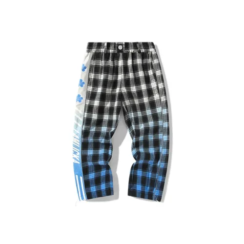 LAMLICKA Прямой крой Брюки Повседневные Унисекс Синий