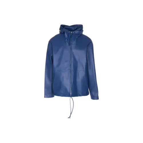 Bottega Veneta SS23 Кожа Куртка Мужская Темно-синяя