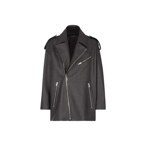 FENDI Кожа Куртка Мужская Черная