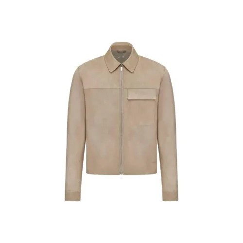 DIOR SS23 Кожа Куртка Мужская Бежевая