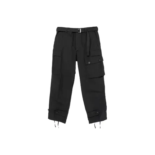 Sacai совместный бренд Черные мужские карго-брюки