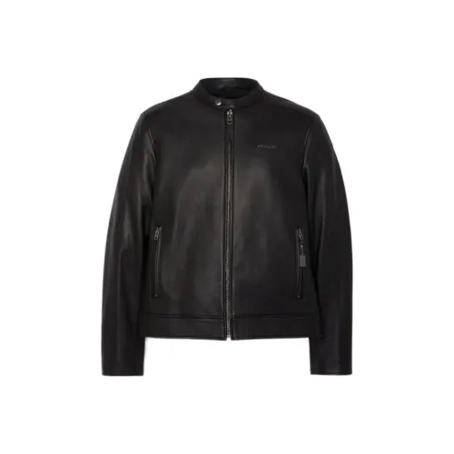 COACH SS22 Кожа Куртка Мужская Черная