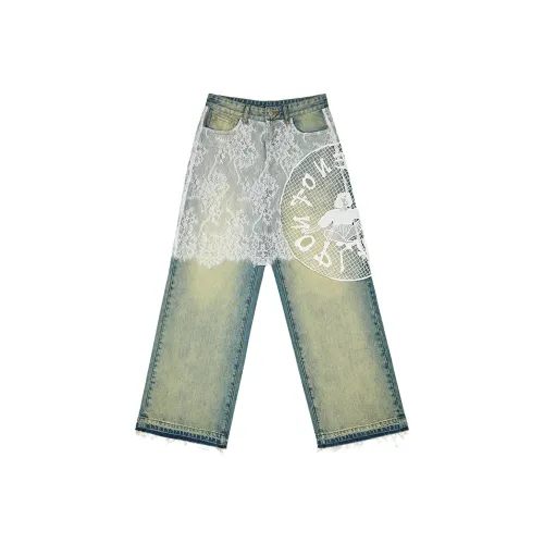 CONP Джинсы Унисекс Ностальгический Желтый