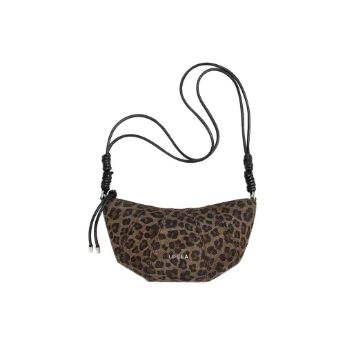 LOSEA Хлопок Плечевая сумка Маленькая Женская Темный Леопард