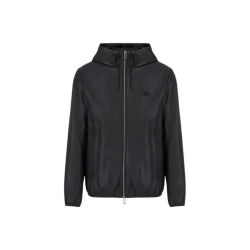 EMPORIO ARMANI Черные Мужские Кожаные Куртки