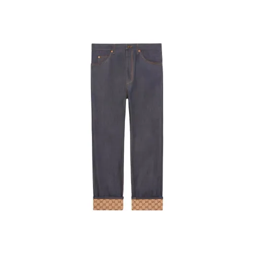 GUCCI SS24 Джинсы Мужские Темно-синие