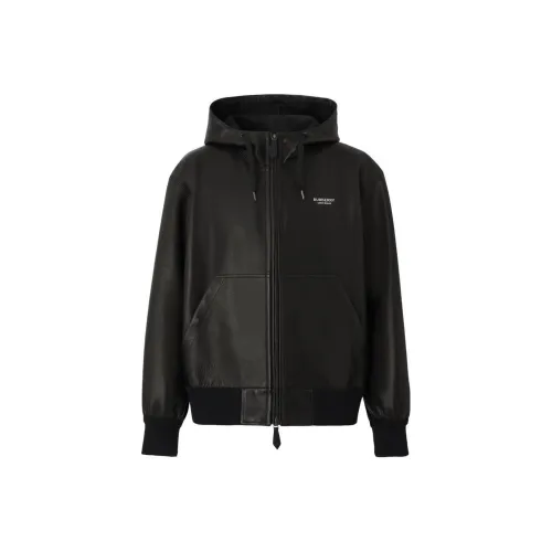 Burberry FW22 Кожа Куртка Мужская Черная