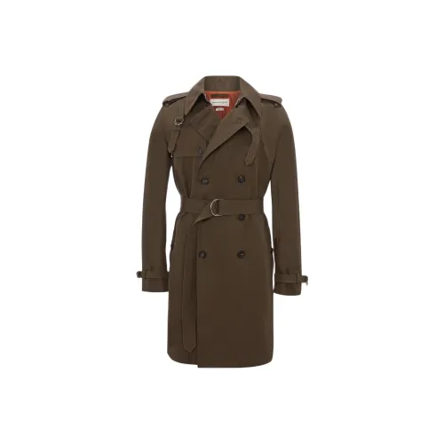 Alexander McQueen FW22 Тренчкот Мужской Хаки Зеленый