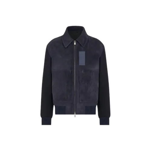 DIOR SS23 Кожа Куртка Мужская Угольный Серый