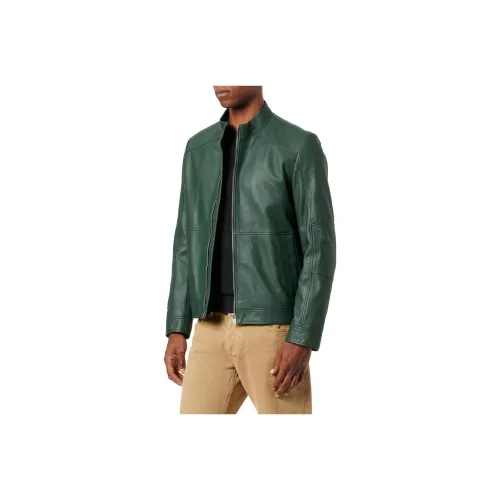 Hugo Boss Зеленый Мужской Кожаные куртки