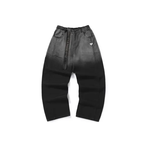 XXGOGO Черно-серый цвет унисекс джинсы